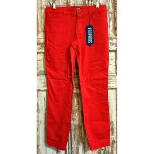 Women's Fanpants Cotton Blend Twill Chino Pants - Red - Size 4 $89
